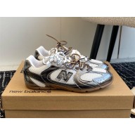 Miu Miu x New Balance 530 SL women/men leather with mesh sneakers silver/white 2025
