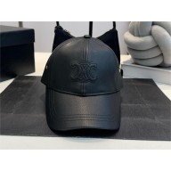 celine Triomphe baseball cap in lambskin black 2024