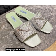 Prada Satin Flat Slides Sandals with Crystals 05 2022