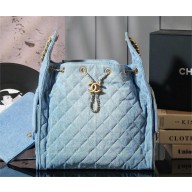 Chanel 25 Medium Handbag IN Washed Denim & Gold-Tone Metal AS5311 BLUE 2025