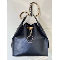 chanel 25 Medium Handbag IN Grained Calfskin & Gold-Tone Metal AS5311 black 2025