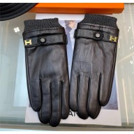 hermes black sheepskin golves 2024