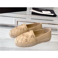 Chanel CHARMS Lambskin Espadrilles APRICOT 2023