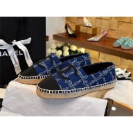 Chanel Cotton Tweed & Grosgrain Espadrilles G29762 Blue, Light Blue, Red & Black 2023