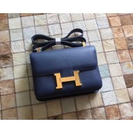 Hermes Constance 18/23 Bag in original Epsom Leather navy blue