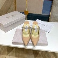 Jimmy Choo crystals flats in patent leather nude pink 2020