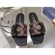 Louis Vuitton Damier Ebene Canvas Frame Flat Mule 2025