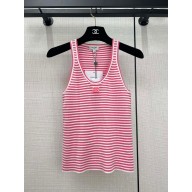 CHANEL PINK STRIPED TANK 2024 SPRING