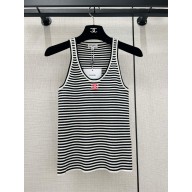 CHANEL BLACK STRIPED TANK 2024 SPRING