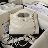 Chanel 31 nano Shopping Bag in Calfskin white 2024