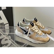 golden goose Running Sole in silver glitter and dove gray suede sneakers 2024