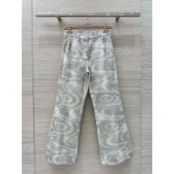 CHANEL Gray & White Printed Denim jeans P78561 2025