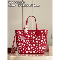 LV x YK Neverfull MM ROUGE BLANC M46422 2023