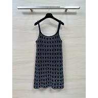 DIOR Black and White Technical Cotton Tweed Macrocannage Short Dress 2024