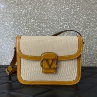 VALENTINO GARAVANI 9TO5 CANVAS SHOULDER BAG BEIGE 2025