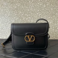 VALENTINO GARAVANI 9TO5 CALFSKIN SHOULDER BAG BLACK 2025