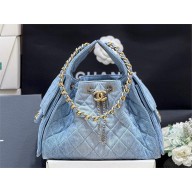 Chanel blue 25 Small Handbag in Washed Denim & Gold-Tone Metal AS5293 2025(ORIGINAL QUALITY)
