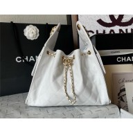 Chanel white 25 Small Handbag in Grained Calfskin & Gold-Tone Metal AS5293 2025