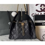 Chanel black 25 Small Handbag in Grained Calfskin & Gold-Tone Metal AS5293 2025