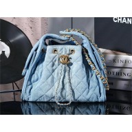 Chanel blue 25 Small Handbag in Washed Denim & Gold-Tone Metal AS5293 2025