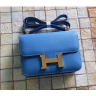 Hermes Constance 18/23 Bag in original Epsom Leather  Blue Izmir