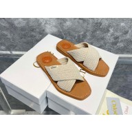 CHLOE Woody flat mules beige