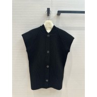 Louis Vuitton Sleeveless Ribbed Knit Cardigan 1AGFRA  black 2024