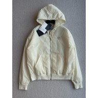 Prada cream Lightweight hooded Re-Nylon blouson jacket 292212 2024 