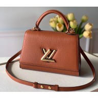 LOUIS VUITTON Twist One Handle PM handbag caramel in Taurillon leather 2022