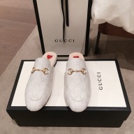 Gucci Princetown GG lamé fabric Slippers white 2020