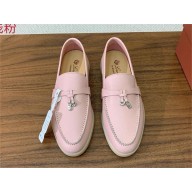 Loro Piana Women/Men Summer Charms Walk calfskin Loafers pink
