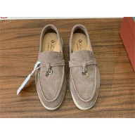 Loro Piana Women/Men Summer Charms Walk Suede leather Loafers 28