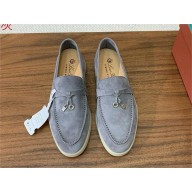 Loro Piana Women/Men Summer Charms Walk Suede leather Loafers 31