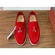 Loro Piana Women/Men Summer Charms Walk Suede leather Loafers 38 