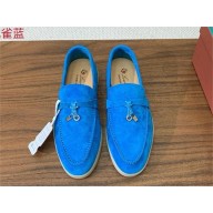 Loro Piana Women/Men Summer Charms Walk Suede leather Loafers 37