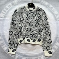 chanel camellias printed cashmere sweater white 2023 