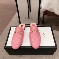 Gucci Princetown GG lamé fabric Slippers pink 2020