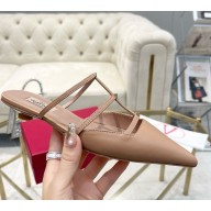 Valentino Garavani Rockstud Wispy calfskin mule nude pink  1113-2024