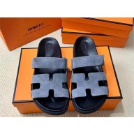 Hermes Chypre sandals in suede goatskin bleu céleste 2024