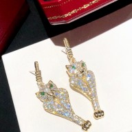 cartier crystals panther earrings gold 2021