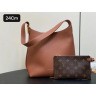 Louis Vuitton Grained calfskin Low Key Hobo PM Bag M25354 COGNAC 2024 