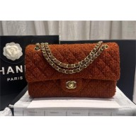 CHANEL Wool Tweed & Gold-Tone Metal BROWN Classic 11.12 Handbag 2024