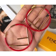 Fendi F Is Fendi Hoop Earrings Red