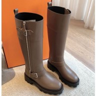 Hermes Jaimy Horse boots in calfskin grey 2024