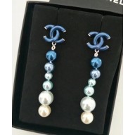 Chanel pearly earrings white/blue 87 2018