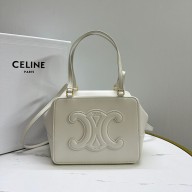 CELINE CALFSKIN FOLDED TRIOMPHE TOTE WHITE 2023