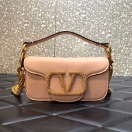 Valentino VLogo Signature Loco Small Shoulder Bag With Jewel Logo nude pink