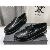 saint laurent LE LOAFER penny slippers in glazed leather black 2025
