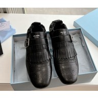 Prada Shuffle fringed monk strap shoes BLACK 2EG473 2025