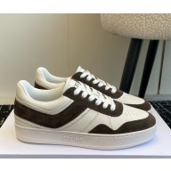 Celine TRAINER lace-up Sneakers In suede and Calfskin white/brown 2024